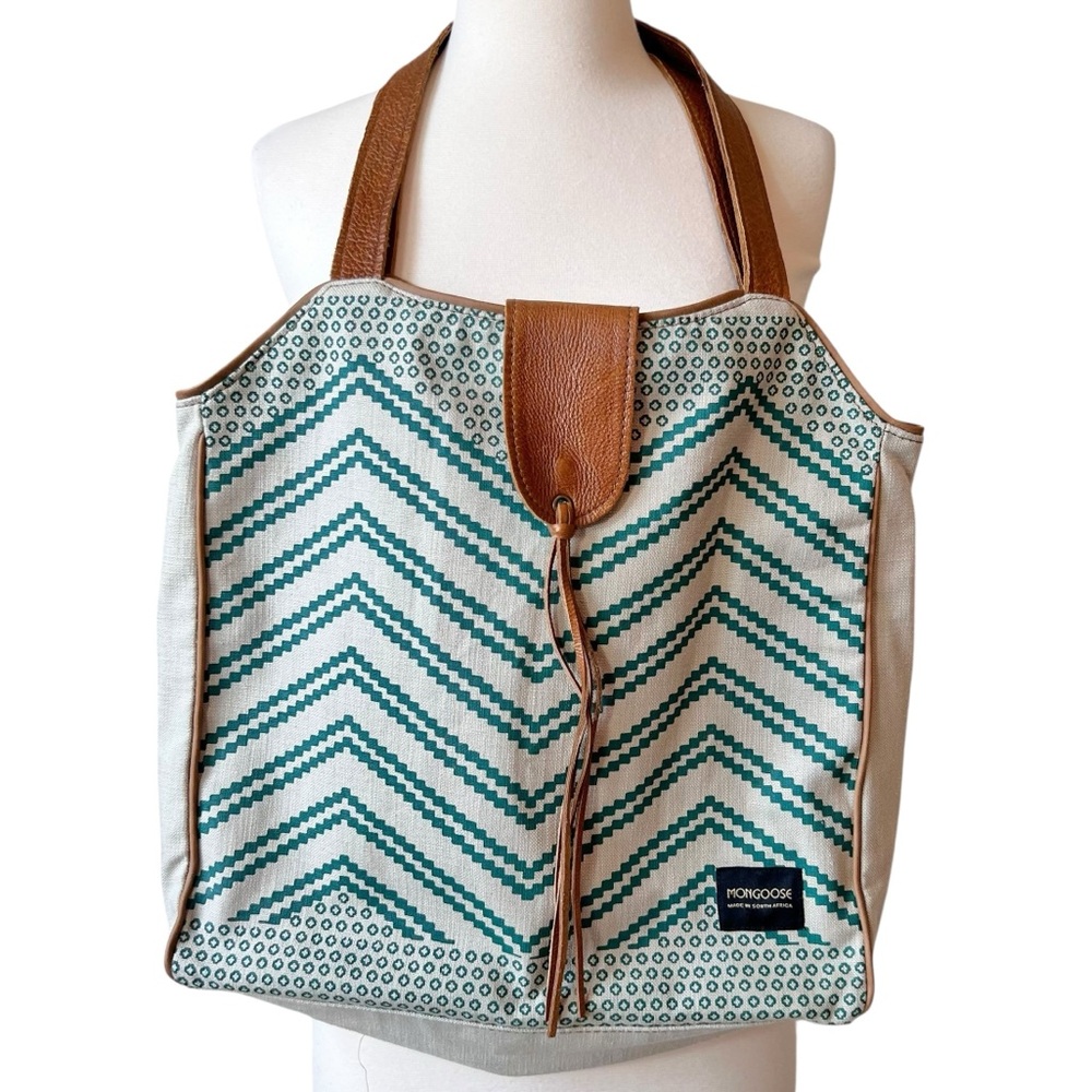 Mongoose Handcrafted Large ZIG ZAG MUD Tote Bag